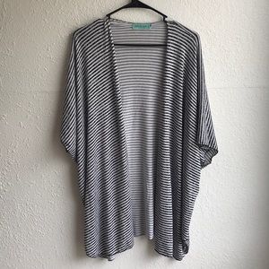 Black and White Striped Cardigan